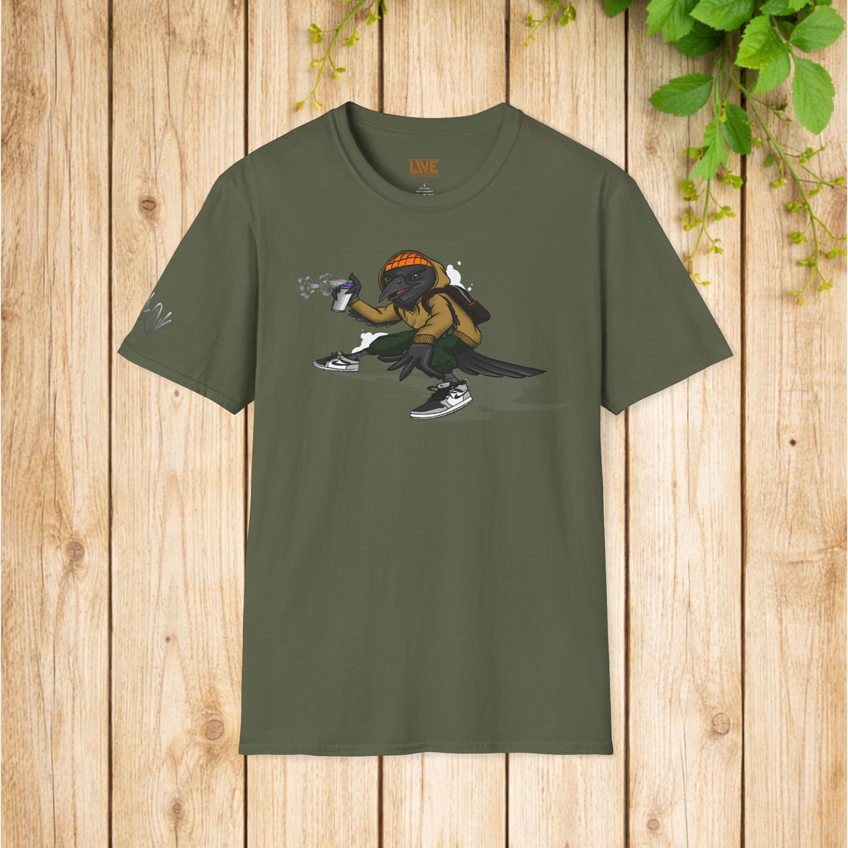 Skateboard Crow Graphic Tee – Urban Skate Crew T-Shirt